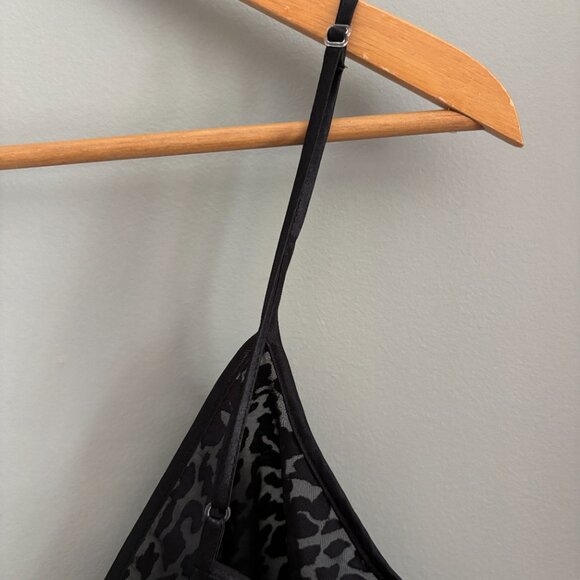 Black Babydoll Leopard Slip Dress - Picture 3 of 8